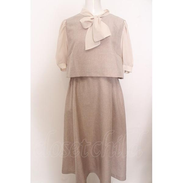 Maison de FLEUR Petite Robe / きみと約束ツイード風ワンピース M