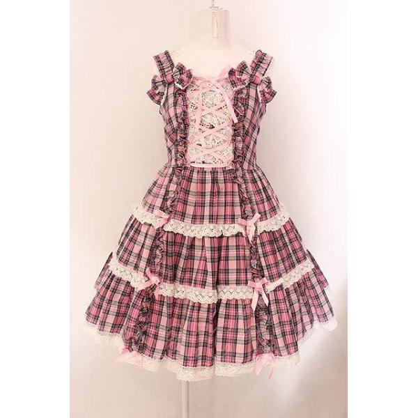 Angelic Pretty / タータンチェック 肩リボンジャンパースカート Angelic Pretty / タータンチェック 肩リボンジャンパースカート