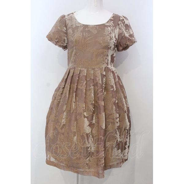 Jane Marpleバーガンディ ベルベット ワンピース SALE】Jane Marple / ベルベットオパールアリスワンピース M ベージュ