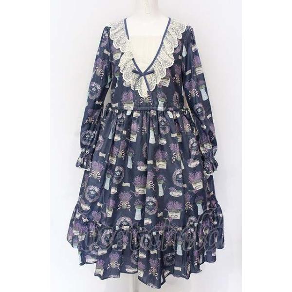 Melody BasKet / Lavender gardenワンピース M ネイビー O-25-05-28