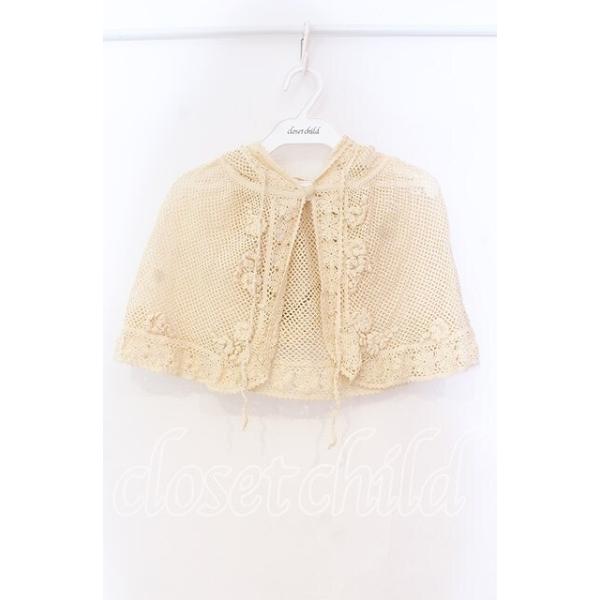 【SALE】WONDERFUL WORLD / 透かし編みケープ アイボリー O-25-10-31-025-LO-TO-IG-ZT191
