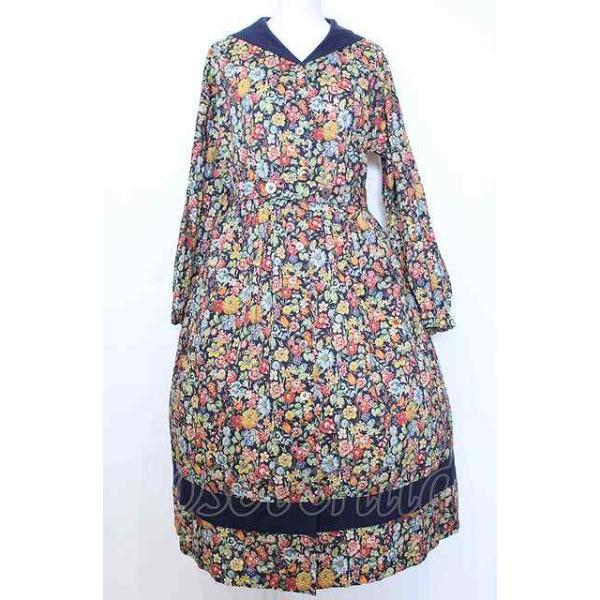 Jane Marple / Heirloomヴィンテージマリンカラードレス M ネイビー O