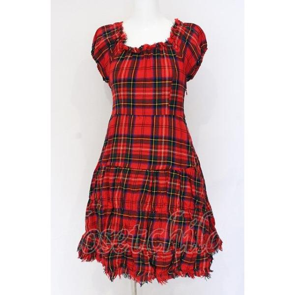 ♥美品♥JANE MARPLE タータンドレス　ワンピース　チェック Jane Marple / タータンチェックワンピース アカ O-25-07-31-1147-JM