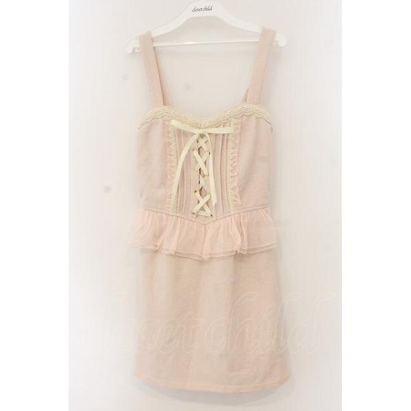 LIZ LISA / 配色ジャンスカ ピンク O-26-01-12-069-LO-OP-OW-OS