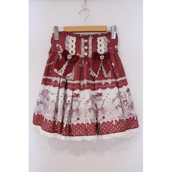 LIZ LISA / Whip Bear Home Cafe柄スカパン アカ O-26-02-03-065-LO-SK