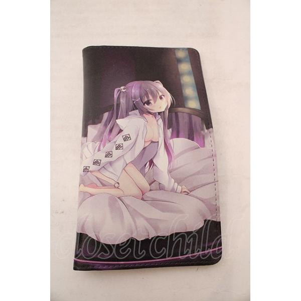 KRY CLOTHING / 桃稚ちあ×KRY スライド式手帳型スマホケース 「YOUKO.case」 L 汎用型粘着タイプ ブラック×パープル O-26-05-14-011-PU-ZA-IG-ZT421
