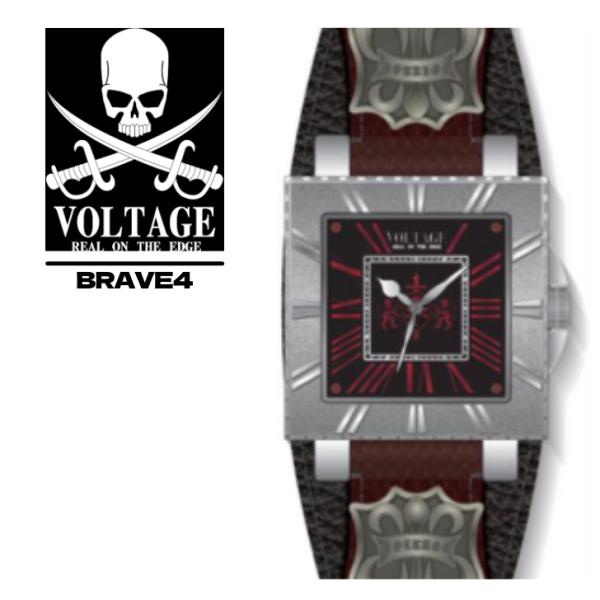 時計　VOLTAGE VO-008SⅣ-02B VOLTAGE 正規品 VO-008SIV-02BR BRAVE4 レザーベルト スクエアケース