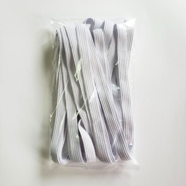 平ゴム白黒、5ミリ・10ミリ・15ミリ・18ミリ・20ミリ・25ミリ・30ミリ・40ミリ・50ミリ・60ミリ・75ミリ・100ミリ送料無料で断然お買得!! 編み上がったばかりの業務用・国産平ゴムをメール便送料無料の特別サービスにてお届けしま...