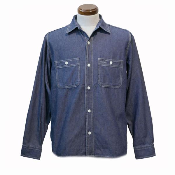 HOUSTON（ヒューストン） 長袖ワークシャツ シャンブレーシャツ・40697