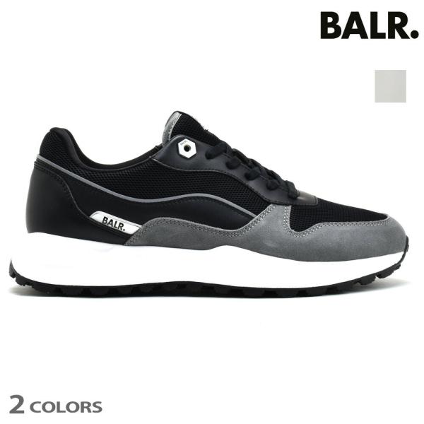 【SALE】【並行輸入品】ボーラー スニーカー ランニングシューズ ブラック ホワイト 黒 白 RUNNER MULTI メンズ BALR.