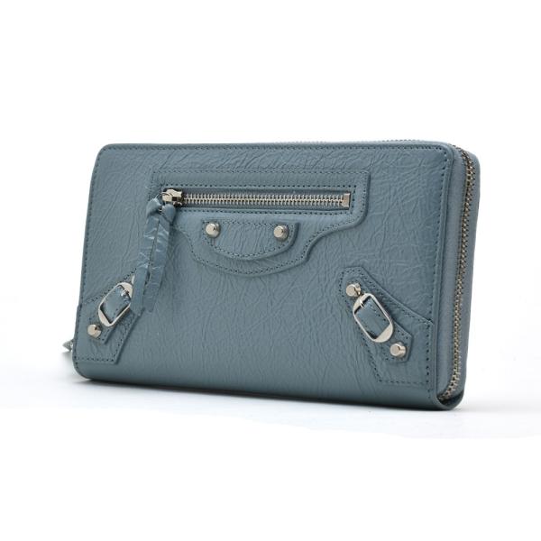 メーカー公式ショップ バレンシアガ Balenciaga D940n 4005 Classic Continental Zip Around Wallet ラウンドファスナー長財布 ブルー系 レディース 一番上質人気物