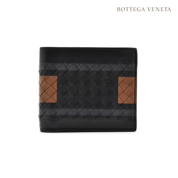 【並行輸入品】ボッテガヴェネタ 二つ折り財布 イントレチャート ブラック系 BOTTEGA VENETA 113993 VA1O2/2587 WALLET SOFTLUXE NERO CALVADOS