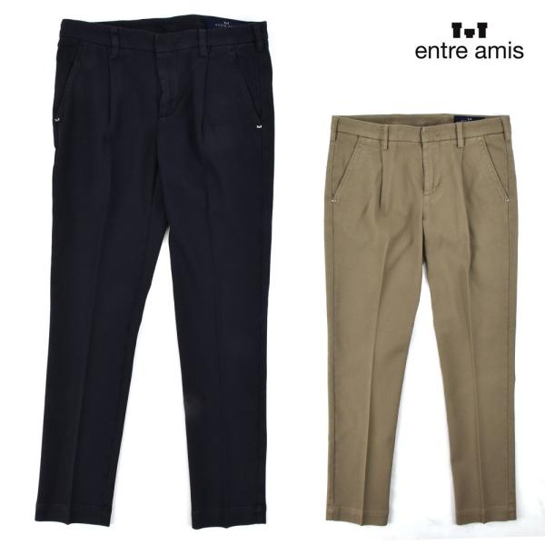 アントレアミ entre amis 8291/1540L17 516 424 コットンパンツ トラウザーパンツ ストレッチ加工 ベージュ ダークネイビー メンズ【送料無料】 ENTRE AMIS（アントレ アミ） 【並行輸入品】アントレアミ コットン