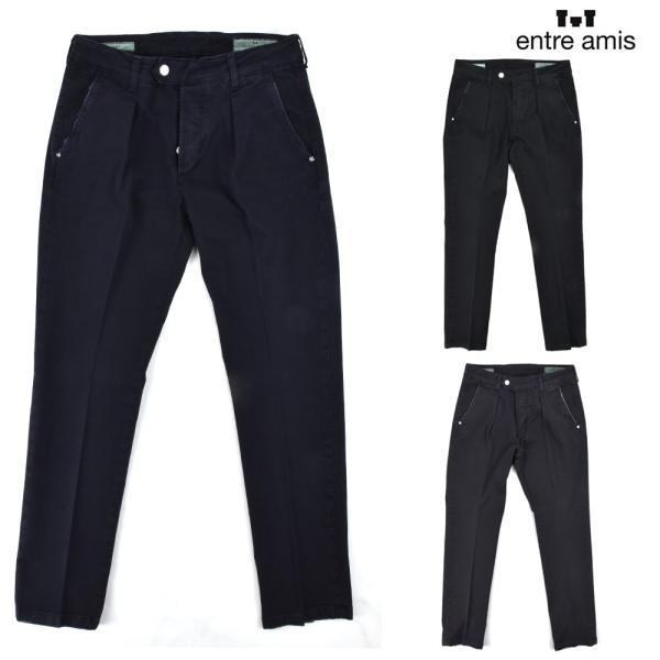 アントレアミ32/46 黒 ENTRE AMIS 【並行輸入品】アントレアミ コットンパンツ ダメージ加工