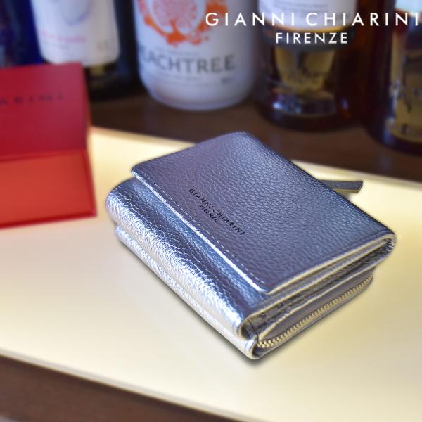 【並行輸入品】ジャンニキアリーニ GIANNI CHIARINI 三つ折り財布 レディース コンパクトウォレット グレインウォレット 財布 シルバーメタリック PF5080