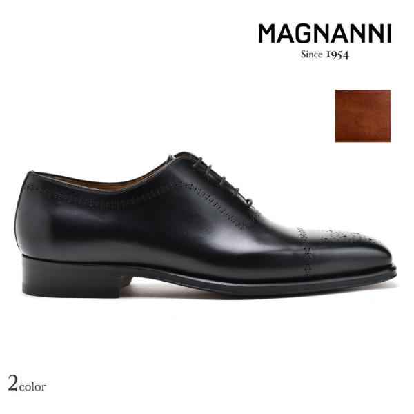 マグナーニ　レザー　ビジネスシューズ　ストレートチップ　黒　内羽根　18085 MAGNANNI マグナーニ 革靴 ビジネスシューズ ドレス ストレート