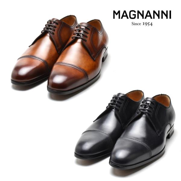 マグナーニ 革靴 ビジネスシューズ ドレス 革靴 ラウンドトゥ ブラック コニャック 22811 メンズ MAGNANNI :magnanni-22811:クラウドシューカンパニー!店  通販 