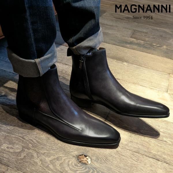 美品 MAGNANNI マグナーニ サイドゴアブーツ 42 レザー ブラウン 並行輸入品】マグナーニ MAGNANNI チェルシーブーツ メンズ ブーツ