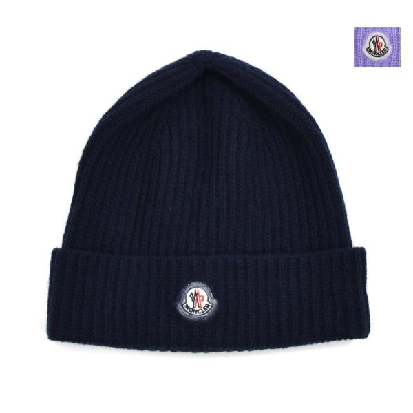 【MONCLER】ビーニー　ネイビー MONCLER モンクレール ブラック ニット帽 ビーニー - メルカリ