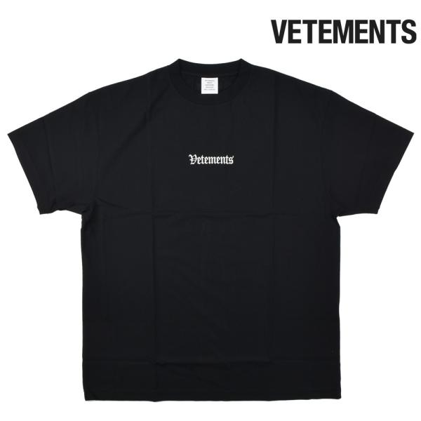 【ヴェトモン】ロゴ オーバーサイズ 半袖Tシャツ 綿 色あせ 黒 ヴェトモン Tシャツ カットソー オーバーサイズ クルーネック