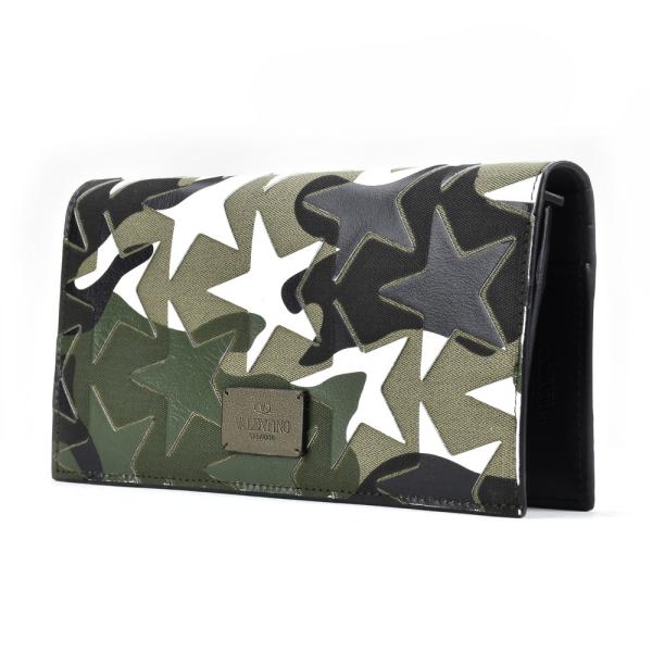 VALENTINO ヴァレンティノ カムスターズ 二つ折り長財布 カモフラ  