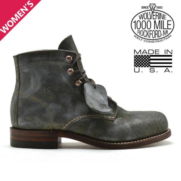 Wolverine ミリタリーブーツ グレー　美品 WOLVERINE 1000MILE BOOT ウルヴァリン 1000マイルブーツ