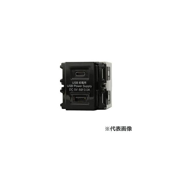 β神保電器 配線器具【R3704A03BK】埋込USB給電用コンセント 2ポート 