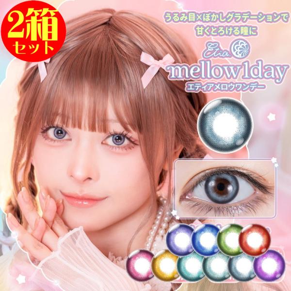 カラコン コスプレ 2箱セット エティア メロウ ワンデー 1箱10枚 度あり 度なし Etia.mellow 1day 1日 使い捨て 高発色 グラデーション コミケ ハロウィン