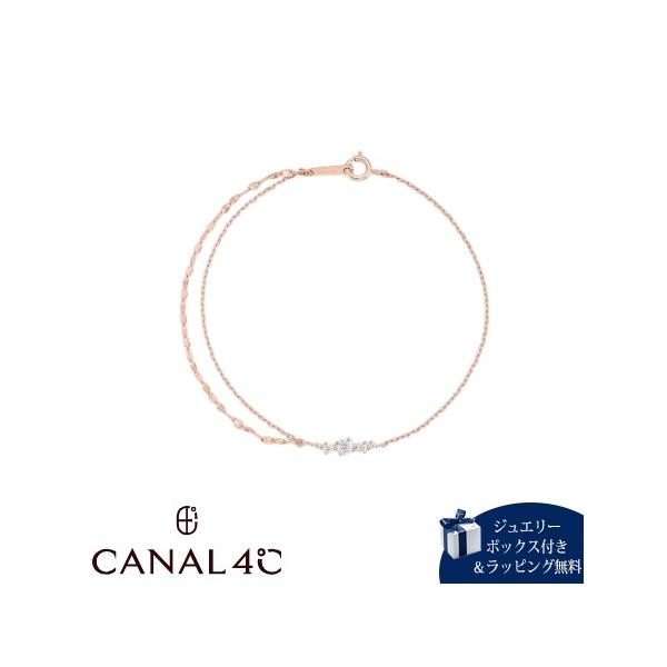 カナルヨンドシー Canal 4℃ カナル4℃ ブレスレット シルバー 2連 チェーン 繊細 キュービックジルコニア レディース