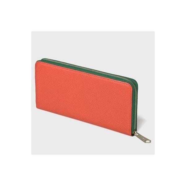 オープンセール激安大特価 カラーブロックゴート 長財布 ポールスミス 長財布 Paul ラッピング無料 ラウンドジップ Paul Smith レッド W675 550 Clover Smith Leaf クローバーリーフ