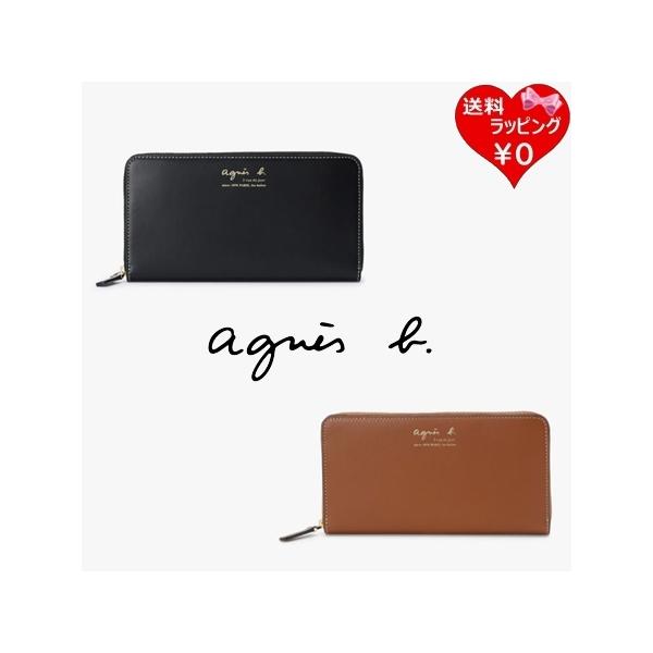 アニエスベー agnes b 財布 長財布 レザー ラウンドジップ ロングウォレット