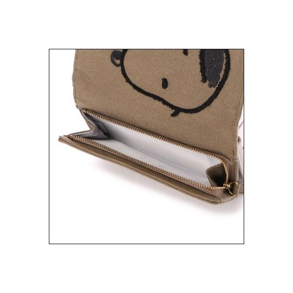 ランキング1位即発送可能 サマンサタバサ スヌーピーキャンバス小物 お財布ショルダー カーキ Samantha Thavasa Deluxe ラッピング無料 新品人気満点