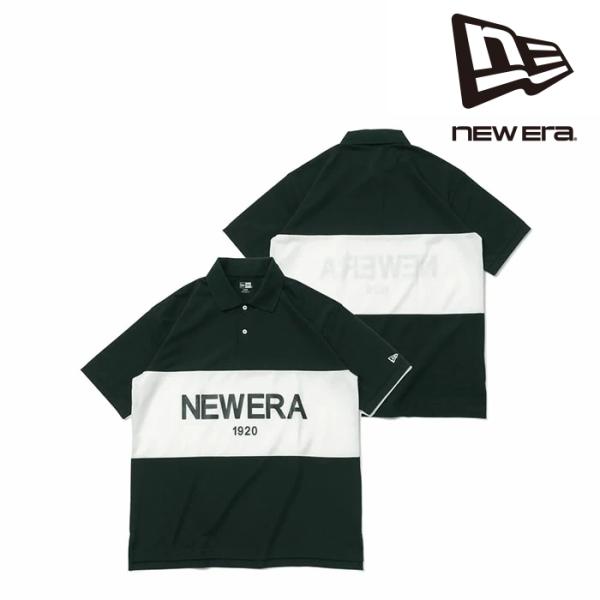 NEW ERA（ニューエラ） 半袖 オーバーサイズド ポロシャツ Panel Logo