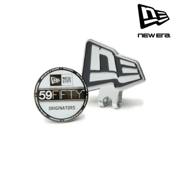 日本正規品 ニューエラ NEW ERA ベーシックマーカー フラッグロゴ/バイザーステッカー シルバー/ブラック | ゴルフ 14864765 ゴルフ マーカー