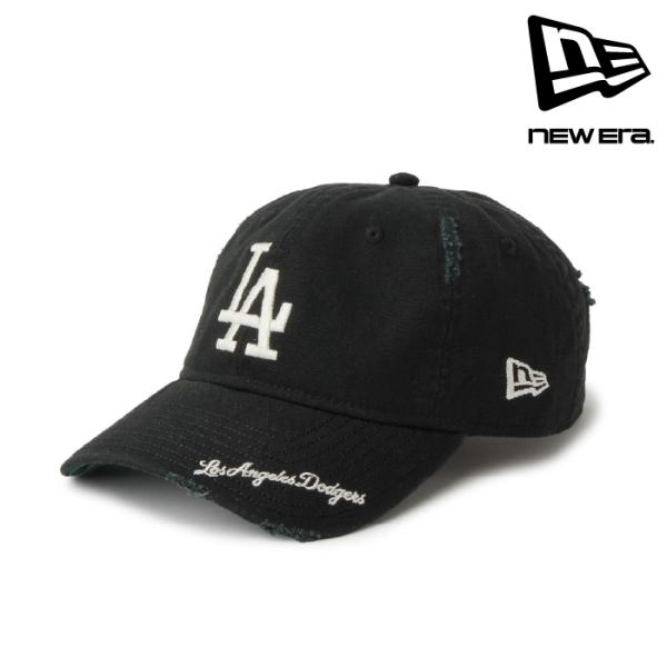 日本正規品 ニューエラ NEW ERA 9TWENTY MLB Visor Logo バイザーロゴ ダメージ ロサンゼルス・ドジャース ブラック 14745079 キャップ 帽子