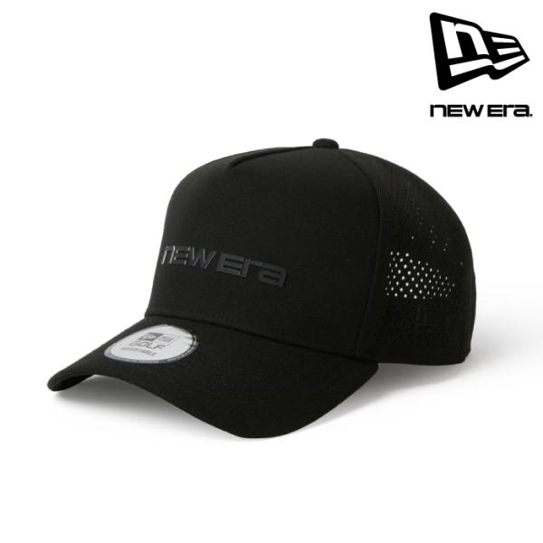 日本正規品 ゴルフ 帽子 キャップ ニューエラ NEW ERA 9FORTY A-Frame レーザーパーフォレーティッド ブランドネームロゴ ブラック | ゴルフ 15125369