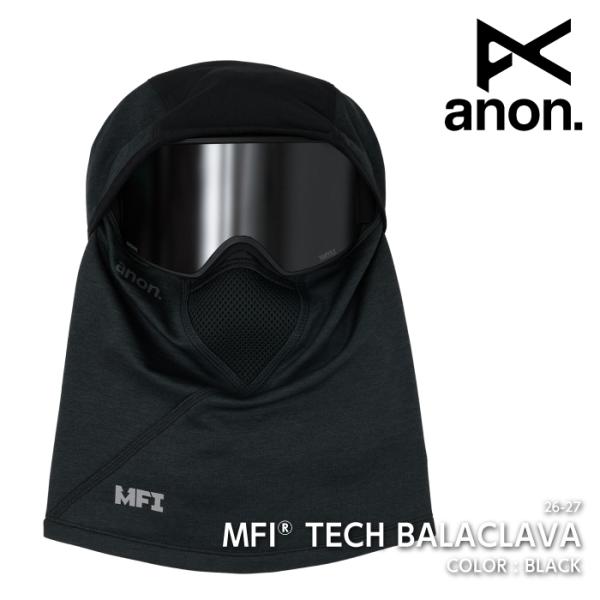 日本正規品 バラクラバ アノン ANON MFI TECH BALACLAVA Black スノーボード スキー メンズ レディース 26-27
