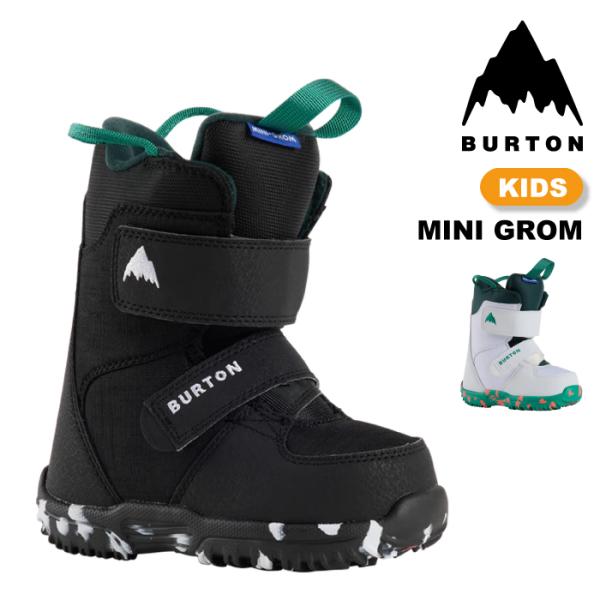 日本正規品 スノーボード ブーツ バートン BURTON MINI GROM Black / White ミニ グロム キッズ ユース こども 26-27