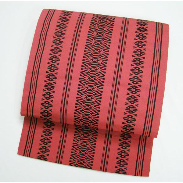 ハ寸名古屋帯 未使用 本場筑前博多織 全通献上柄 手先オープン仕立て  