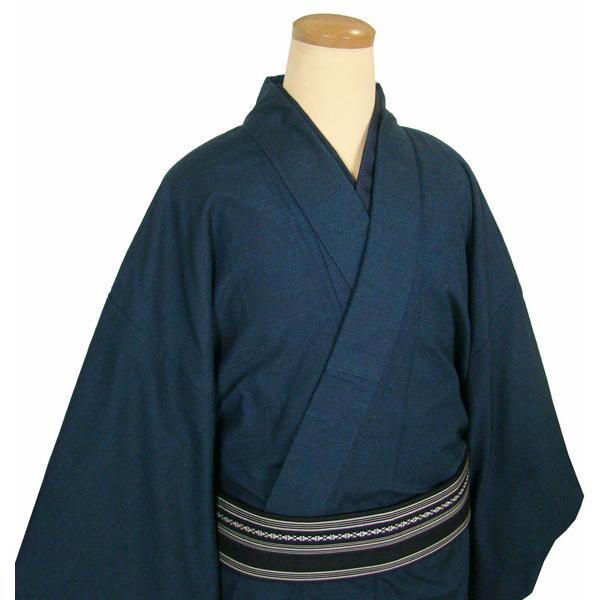 男物アンサンブル しいれ 手紡ぎ 長着紋入り 168cm前後 角帯 正絹 