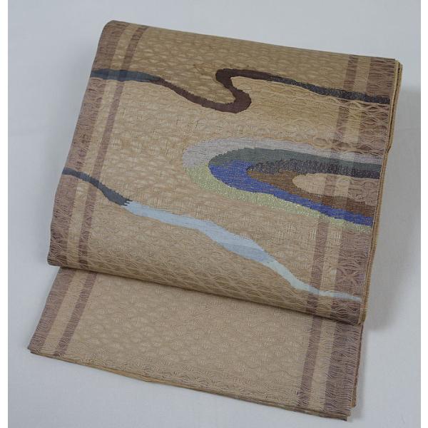 単衣〜夏物 夏帯 未仕立て 網目透かしすくい織 袋帯 お太鼓柄 正絹  