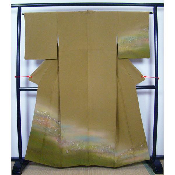 未使用に近い丹後縮緬絞り花模様 作家訪問着