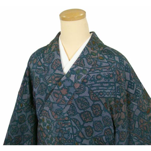 小紋 しつけ糸付き ろうけつ染草花柄 正絹9549 : きものあかね - 通販 