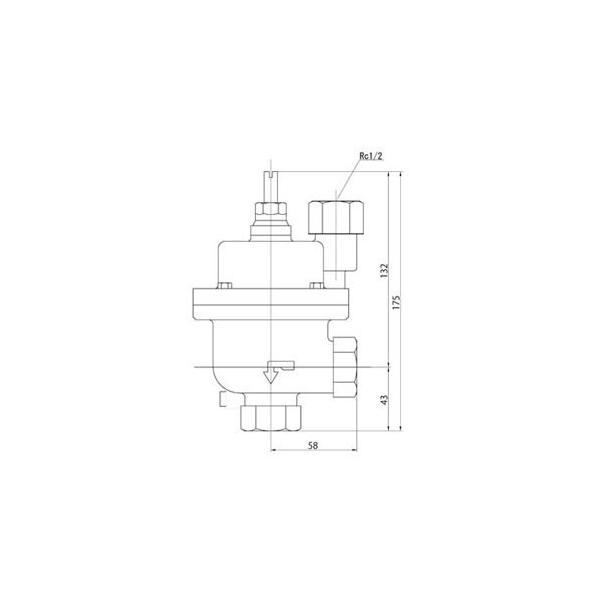 FMバルブ製作所【FMバルブ 3型 20A】(アングル型) 定水位弁 取付タイプ(ねじ込み型(Rc)) 本体材質(鉛レス青銅)〔EI〕