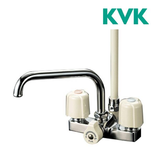 KVK デッキ形2ハンドルシャワー 240mmパイプ付 KF14ER2 (水栓金具 