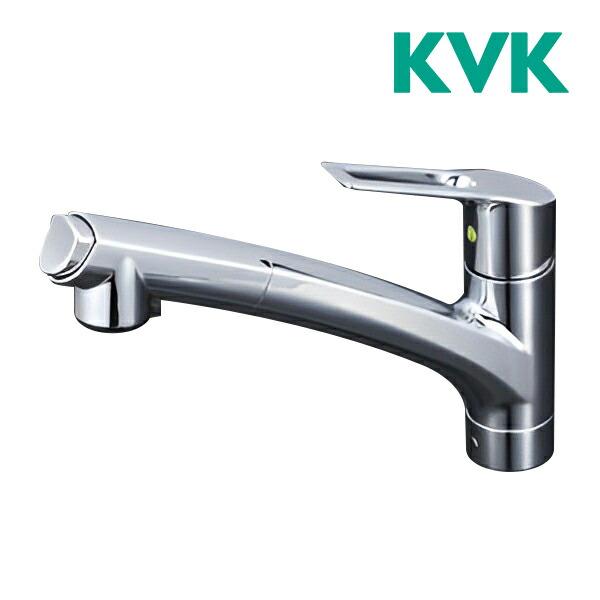 KVK　KM5021JTEC　流し台用シングルレバー式シャワー付混合栓(eレバー)上施工