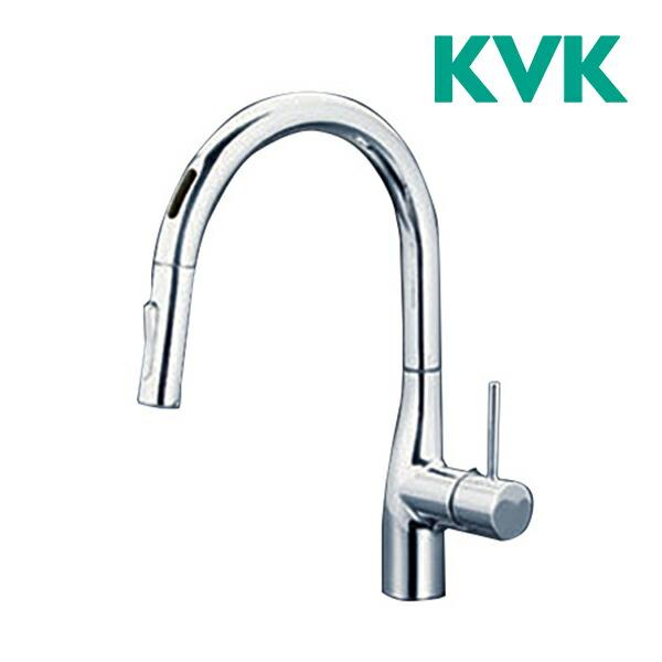 《在庫あり》◆15時迄出荷OK！KVK 水栓金具【KM6071ECHS】キッチン水栓 ACタイプ シングルシャワー付混合栓(センサー付) 一般地用