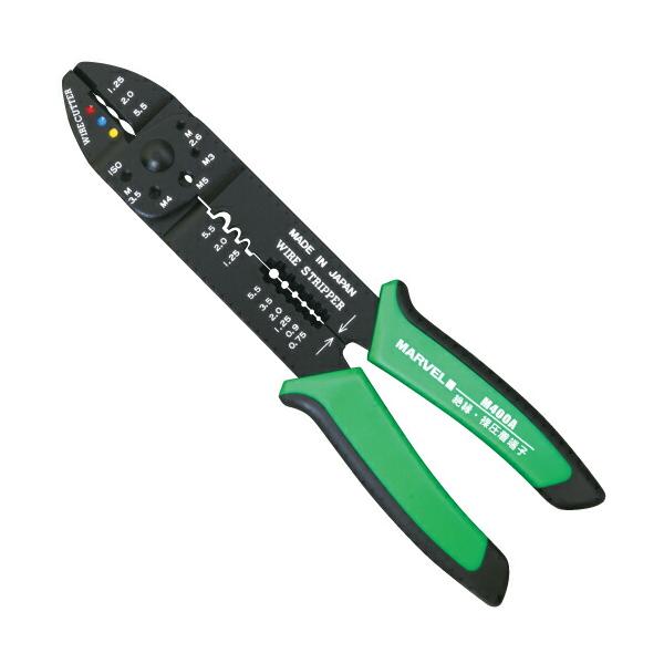 βマーベル/MARVEL 作業工具【M400A】電工ペンチ 絶縁端子・裸圧着端子用 (特殊鋼総焼入れ) {R}