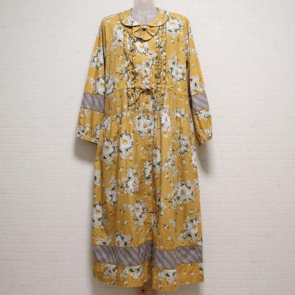 70s Jane DeLynn 花柄 ワンピース パッチワーク アンティーク 70s Jane DeLynn 花柄 ワンピース パッチワーク アンティーク