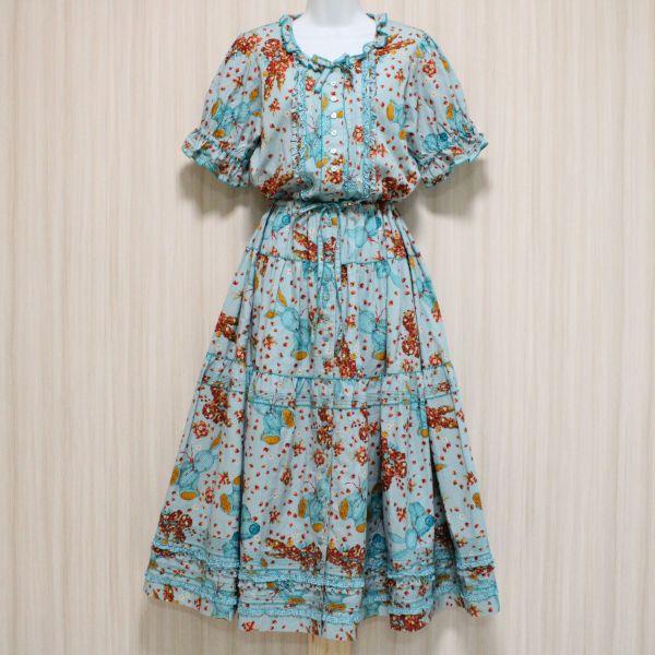 PINK HOUSE HOUSE/ピンクハウス◇ブルー系ギンガムうさぎワンピース  